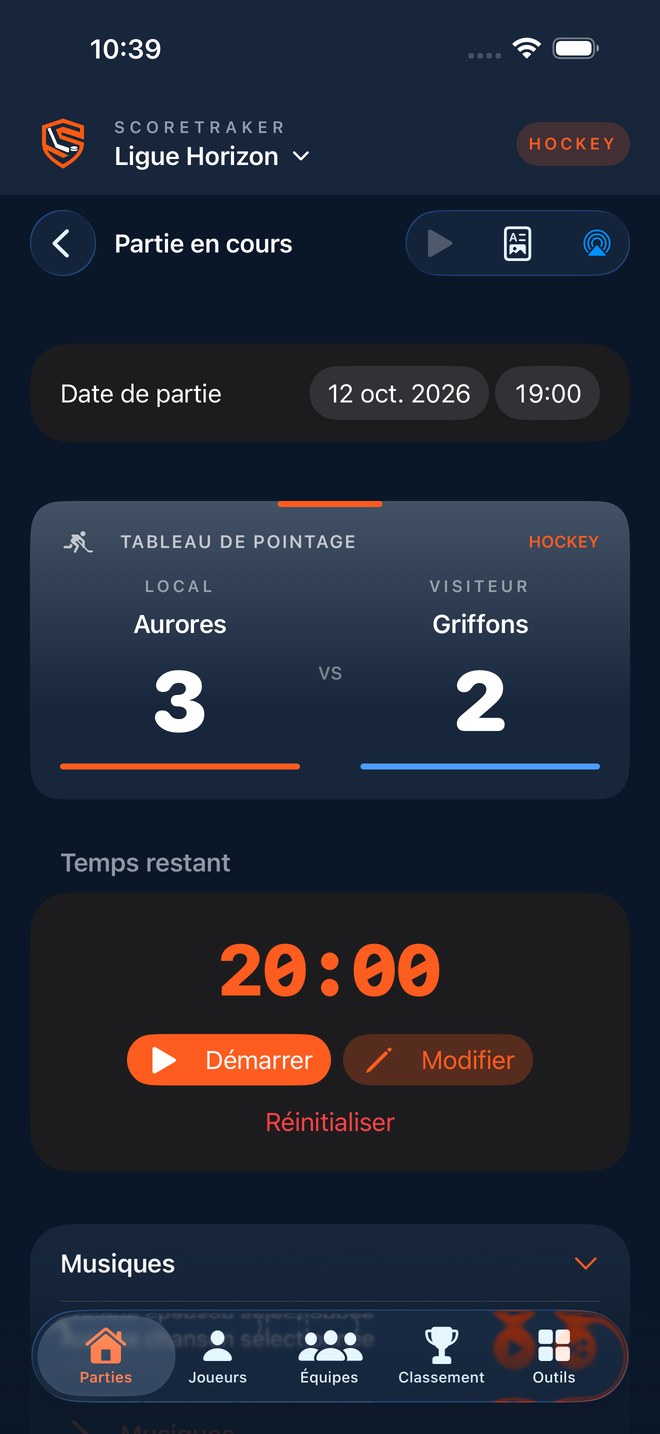 La partie en cours